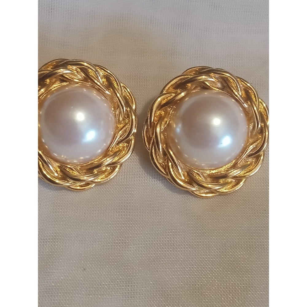 Vintag Ann Klien Jewelry Pearl Earrings